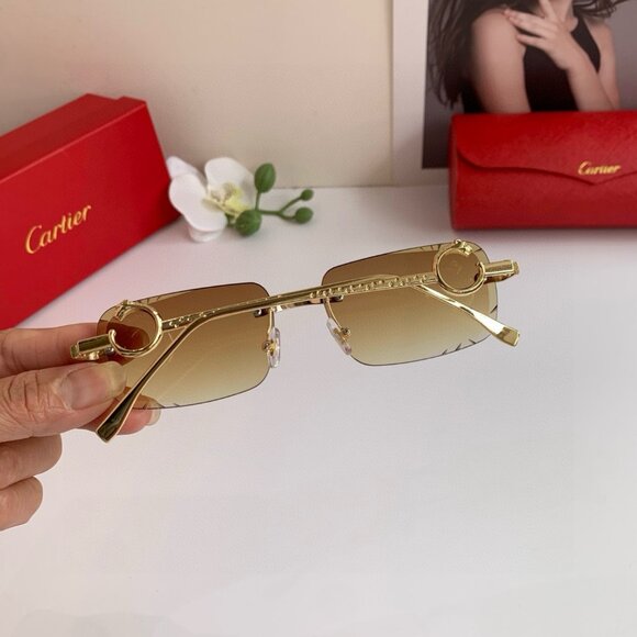 Cartier Refined Gold Rimless Eyewear - Picture 6 of 7